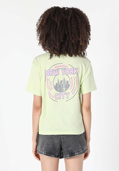 Image de T-shirt À Manches Courtes Vert Regular Fit Femme