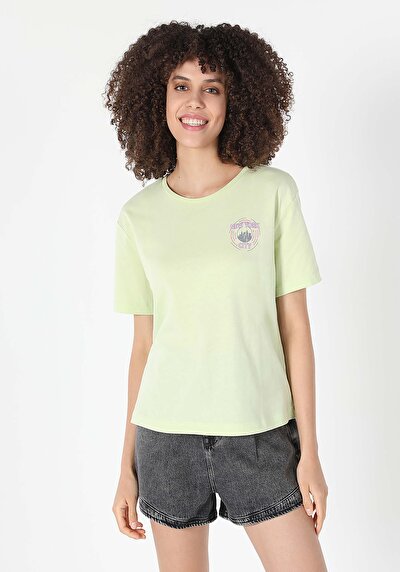 Image de T-shirt À Manches Courtes Vert Regular Fit  Femme