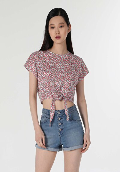 Image de T-shirt À Manches Courtes Multicolou Regular Fit Femme