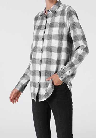 Image de Chemise À Manches Longues Gris Regular Fit Femme