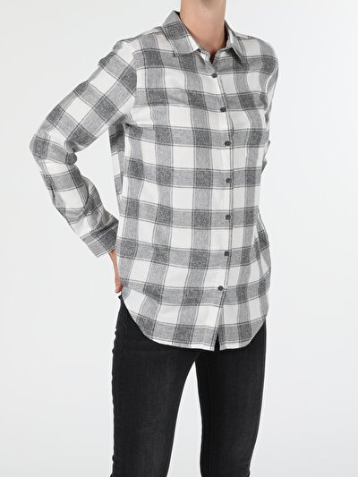 Image de Chemise À Manches Longues Gris Regular Fit   Femme