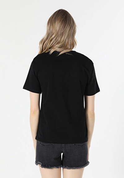 Image de T-shirt À Manches Courtes Noir Regular Fit Femme