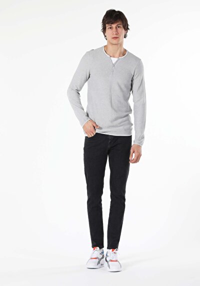 Image de Pull Gris Slim Fit   Homme