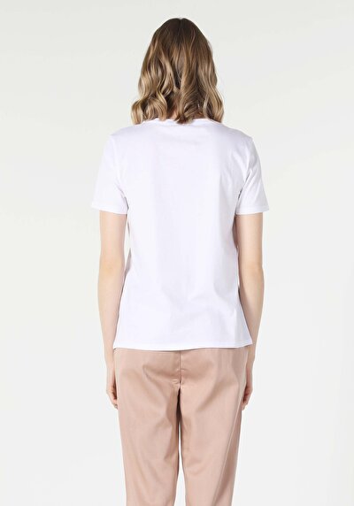 Image de T-shirt À Manches Courtes Blanc Regular Fit Femme