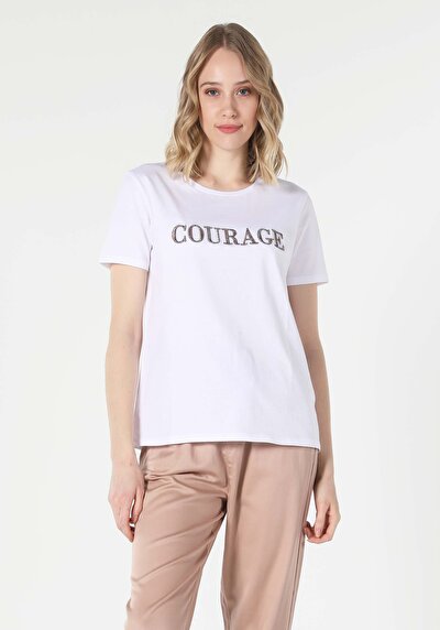 Image de T-shirt À Manches Courtes Blanc Regular Fit  Femme