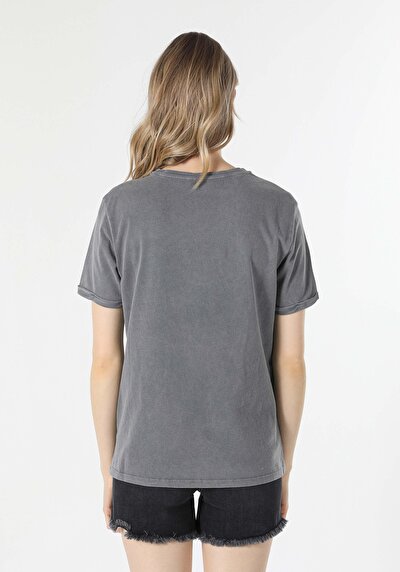 Image de T-shirt À Manches Courtes Anthracite Regular Fit  Femme