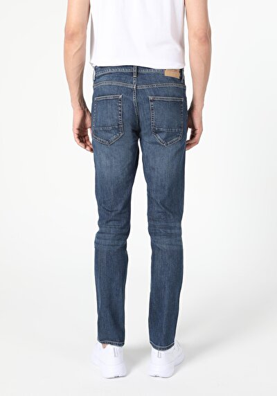 Image de 044 Karl Pantalon Bleu Straight Leg Low Rise En  Slim Fit-low Rise-slim Leg Homme