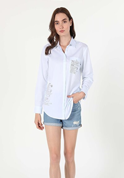Image de Chemise À Manches Longues Bleu Relaxed Fit   Femme