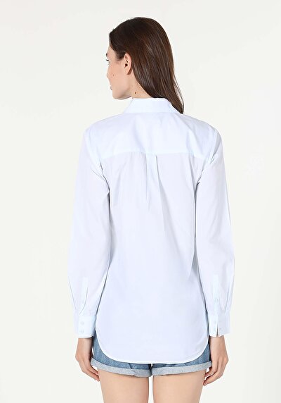 Image de Chemise À Manches Longues Bleu Relaxed Fit   Femme