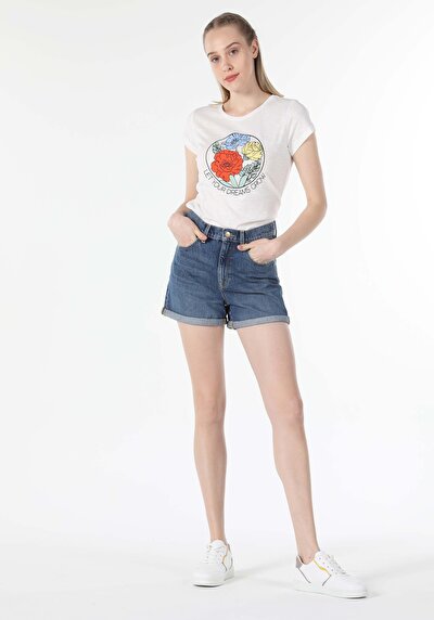Image de T-shirt À Manches Courtes Blanc Slim Fit  Femme