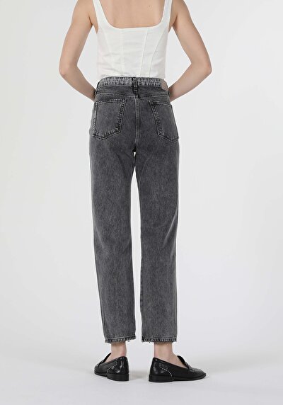 Afficher les détails de 893 Julia Pantalon Bleu Tapered Leg  En  Boyfriend Fit Femme