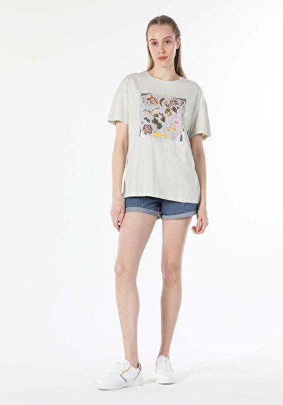 Image de T-shirt À Manches Courtes Vert Comfort Fit Femme