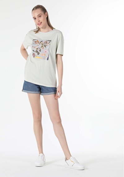 Image de T-shirt À Manches Courtes Vert Comfort Fit  Femme