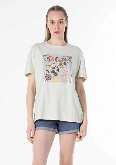 Image de T-shirt À Manches Courtes Vert Comfort Fit  Femme