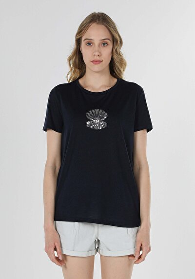 Image de T-shirt À Manches Courtes Marine Regular Fit  Femme