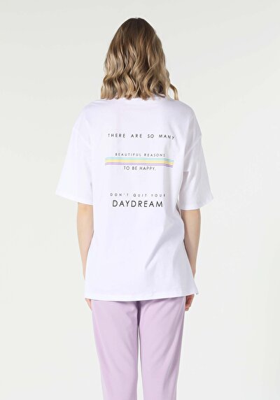 Image de T-shirt À Manches Courtes Blanc Comfort Fit Femme