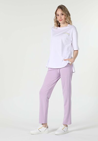 Image de T-shirt À Manches Courtes Blanc Comfort Fit Femme