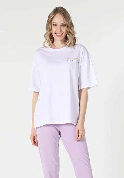Image de T-shirt À Manches Courtes Blanc Comfort Fit  Femme