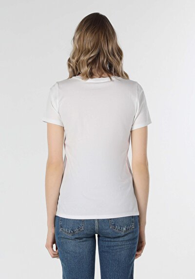Image de T-shirt À Manches Courtes Blanc Regular Fit Femme