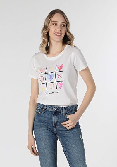 Image de T-shirt À Manches Courtes Blanc Regular Fit Femme