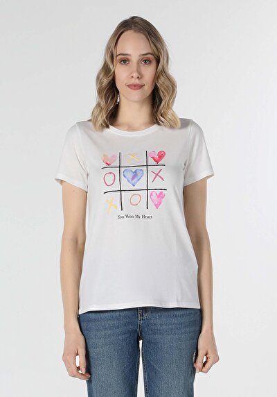 Image de T-shirt À Manches Courtes Blanc Regular Fit  Femme
