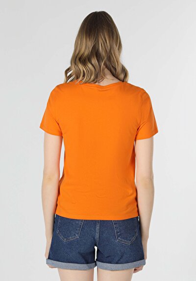 Image de T-shirt À Manches Courtes Orange Regular Fit Femme