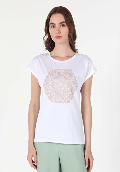 Image de T-shirt À Manches Courtes Blanc Regular Fit  Femme