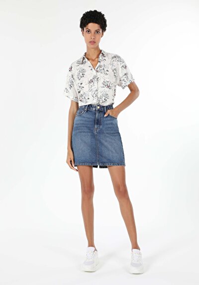 Image de Chemise À Manches Courtes Blanc Regular Fit Femme