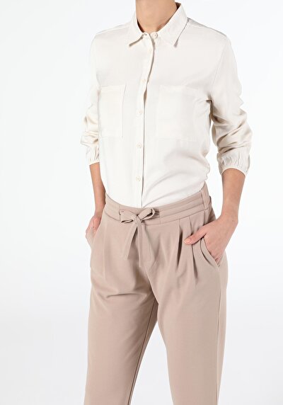 Image de Chemise À Manches Longues Beige Regular Fit Femme
