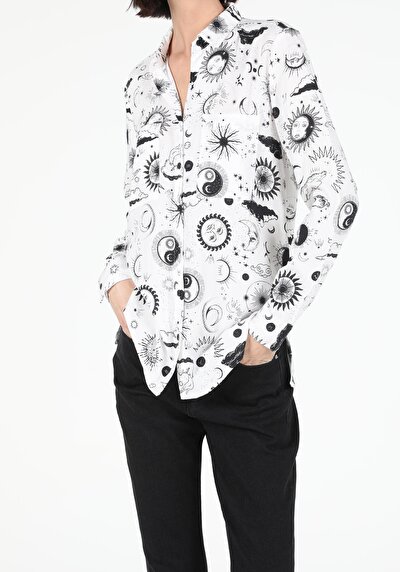 Image de Chemise À Manches Longues Blanc Regular Fit   Femme