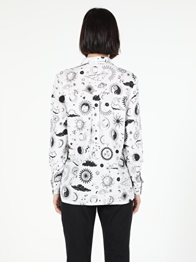 Image de Chemise À Manches Longues Blanc Regular Fit Femme