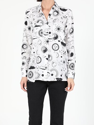 Image de Chemise À Manches Longues Blanc Regular Fit   Femme