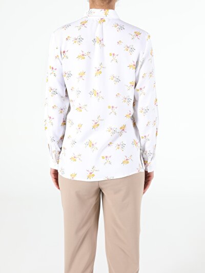 Image de Chemise À Manches Longues Blanc Slim Fit Femme