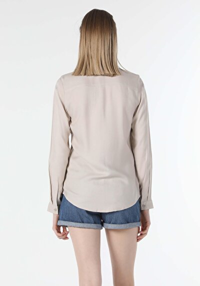Image de Chemise À Manches Longues Beige Regular Fit Femme