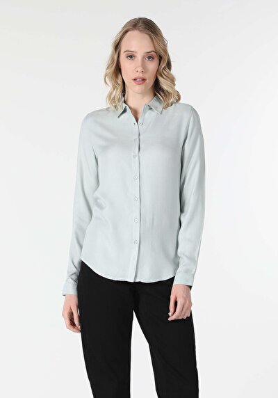 Afficher les détails de Chemise À Manches Longues Vert Regular Fit   Femme