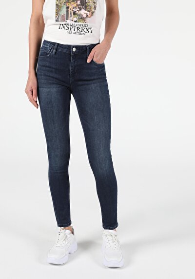 Image de 759 Lara Pantalon Bleu Foncé Skinny Leg En Super Slim Fit Femme