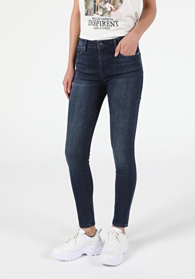 Image de 759 Lara Pantalon Bleu Foncé Skinny Leg En Super Slim Fit Femme