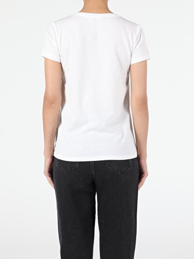 Image de T-shirt À Manches Courtes Blanc Regular Fit Femme