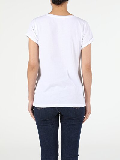 Image de T-shirt À Manches Courtes Blanc Regular Fit Femme