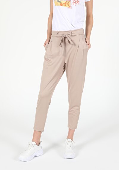 Afficher les détails de Pantalon De Survêtement Beige Regular Fit Femme