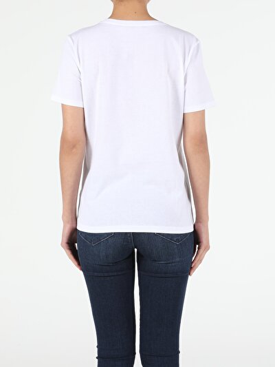 Image de T-shirt À Manches Courtes Blanc Regular Fit Femme