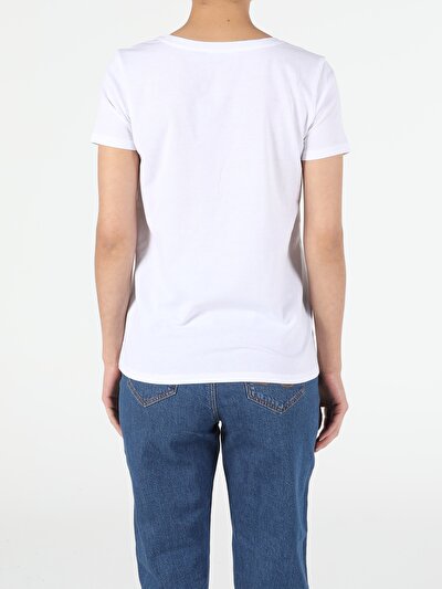 Image de T-shirt À Manches Courtes Blanc Regular Fit Femme