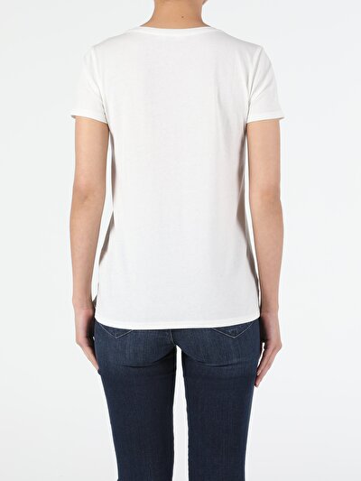 Image de T-shirt À Manches Courtes Blanc Regular Fit Femme