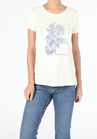 Image de T-shirt À Manches Courtes Jaune Regular Fit Femme