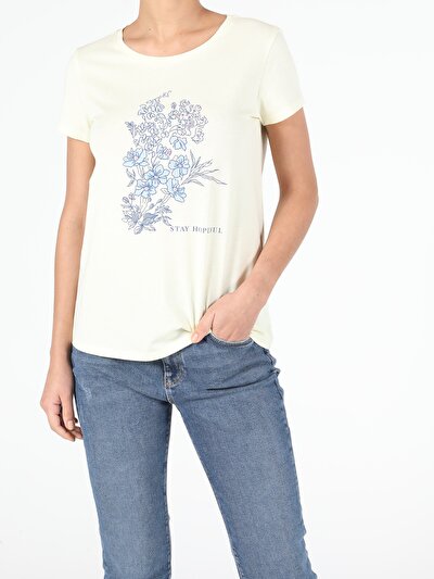 Image de T-shirt À Manches Courtes Jaune Regular Fit  Femme