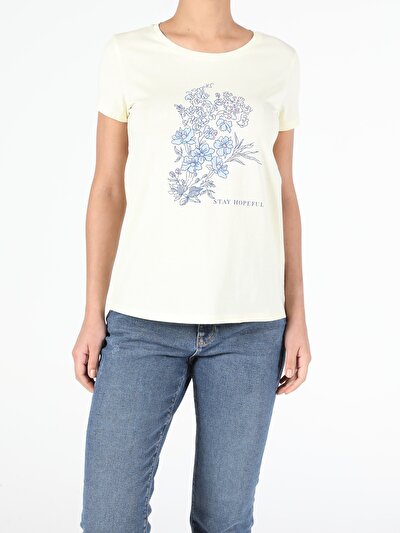 Image de T-shirt À Manches Courtes Jaune Regular Fit  Femme