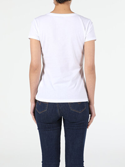 Image de T-shirt À Manches Courtes Blanc Slim Fit Femme