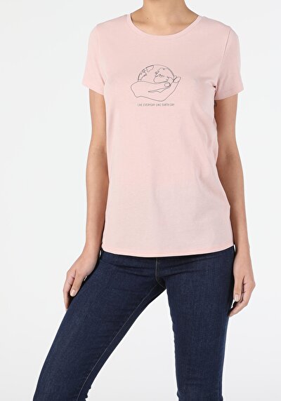 Image de T-shirt À Manches Courtes Rose Regular Fit Femme