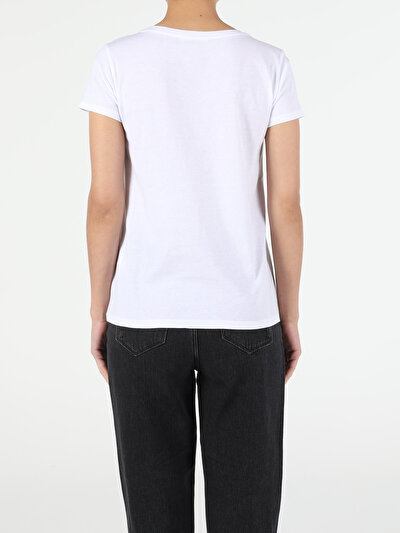 Image de T-shirt À Manches Courtes Blanc Regular Fit  Femme