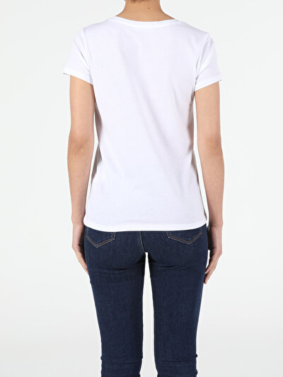 Image de T-shirt À Manches Courtes Blanc Regular Fit Femme
